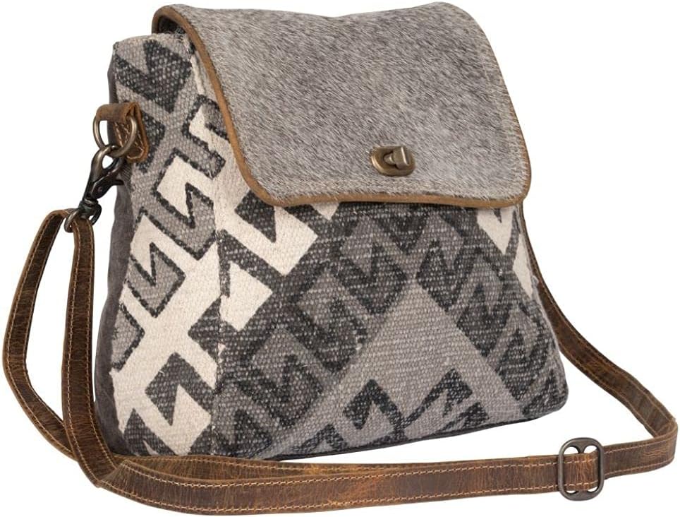 Myra Bag Aztec Purse for Women - Canvas Bag with Real Leather Detailing, Boho Handbags for Women, Cute Western Purse