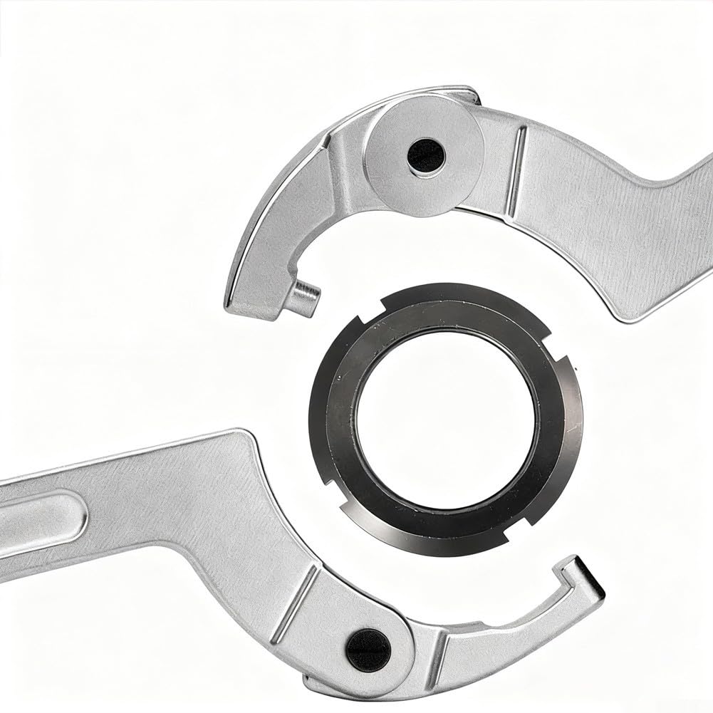 Juego de llaves inglesas ajustables de metal con gancho de ajuste de choque para tuberías de calefacción, diseño de doble cabeza, se adapta a tornillos cuadrados y redondos, acabado plateado