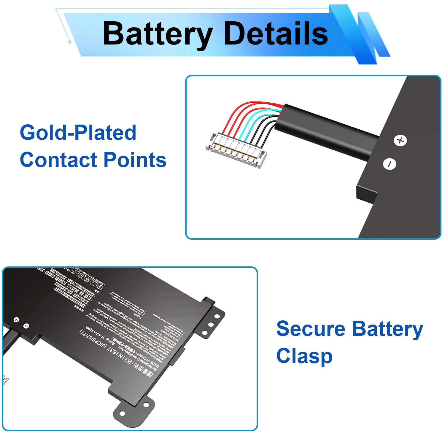 ANTIEE B31N1637 Batterie 42Wh 11.52V Pour ASUS VivoBook X510UA X510UQ F510UA S510UA S510UQ – Remplacement Fiable