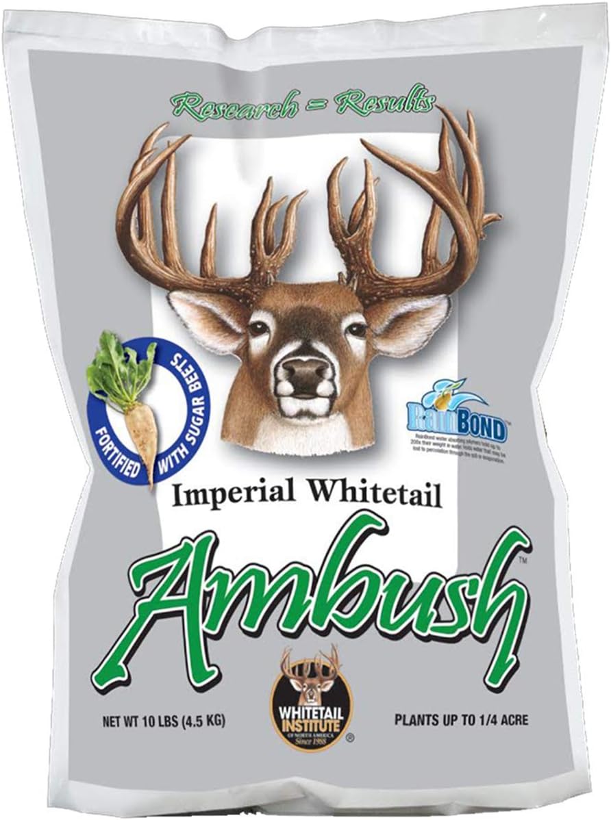 Whitetail Institute Ambush Deer Food Plot Seed, Annual Forage Seed Blend Fortified with Sugar Beets for Excellent Early and Late Season Deer Attraction, 10 lbs (.25 Acre)