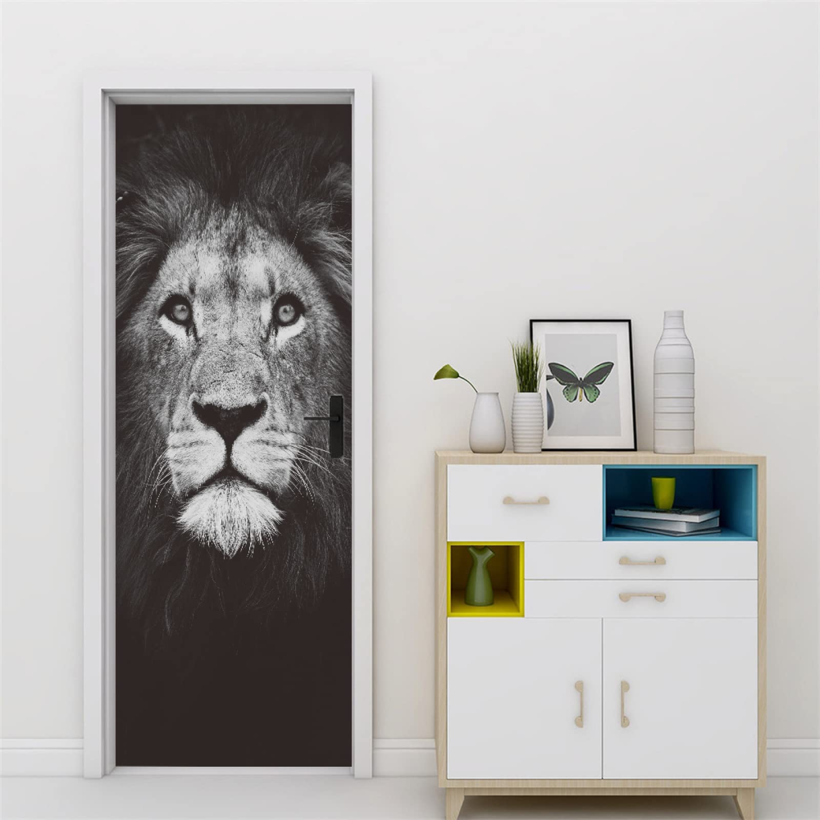 Papier Peint Mural Auto-adhésif 3D – Motif Lion A070 – Wendy – Amovible, Style Animalier