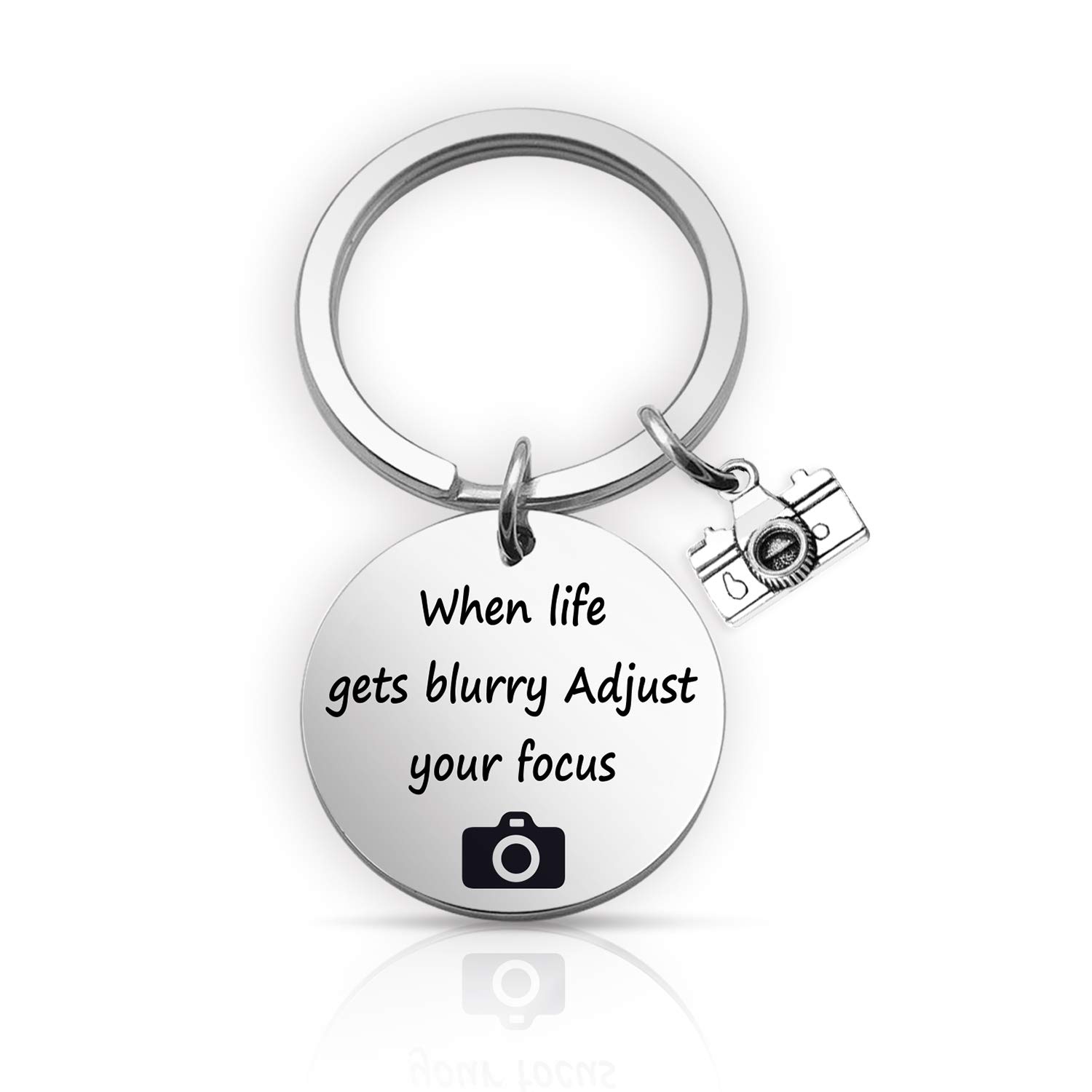 Photographer Keychain Camera Charm Jewelry Keychain When Life Gets Blurry Adjust Your Focus Jewelry Photographer Gift Shutterbug Gift(adjust your focus KR)