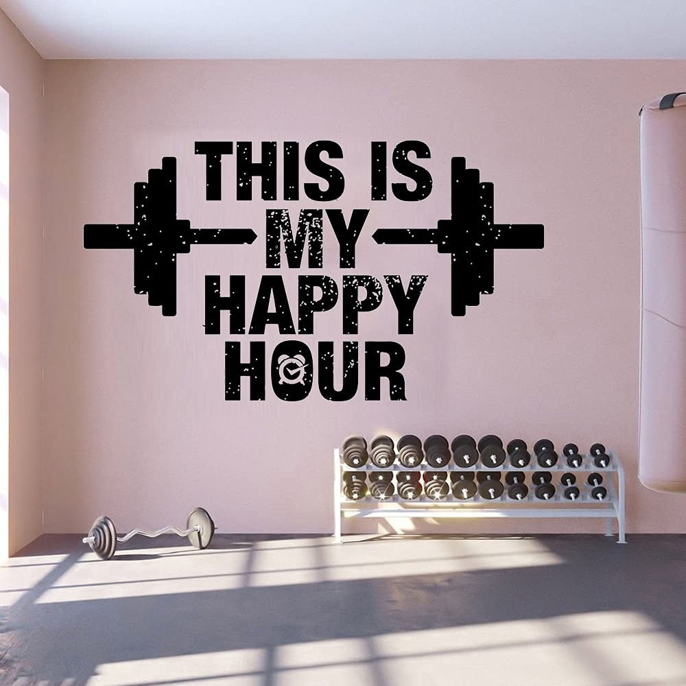 Wall Stickers Wall Decal Gym Quotes Vinyl Decoration Room Fitness Club Decals Removable Bodybuilding Mural 104x59cm