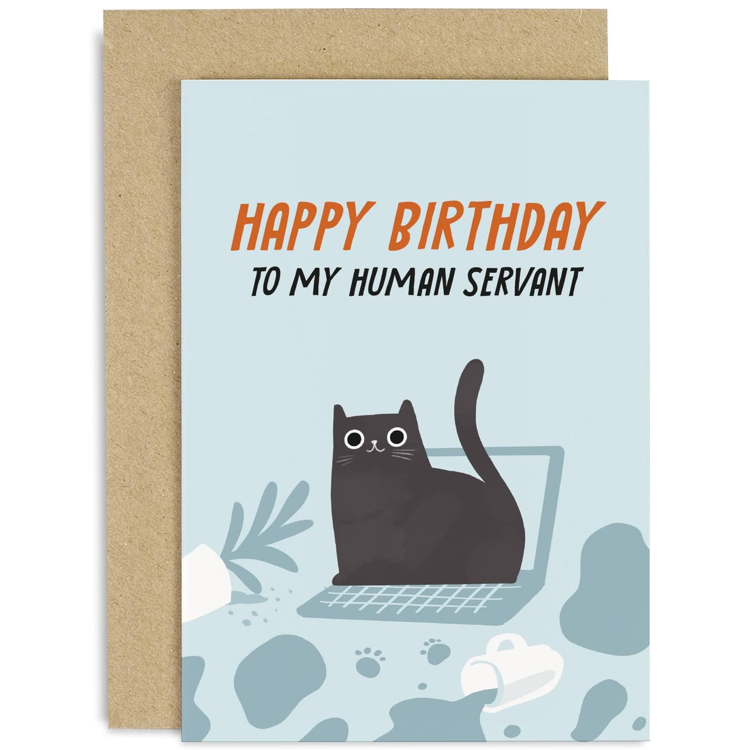Biglietto Di Auguri Con Gatto Per Compleanno – Papa Prints, 145x150mm Con Busta, Fatto A Mano Nel Regno Unito