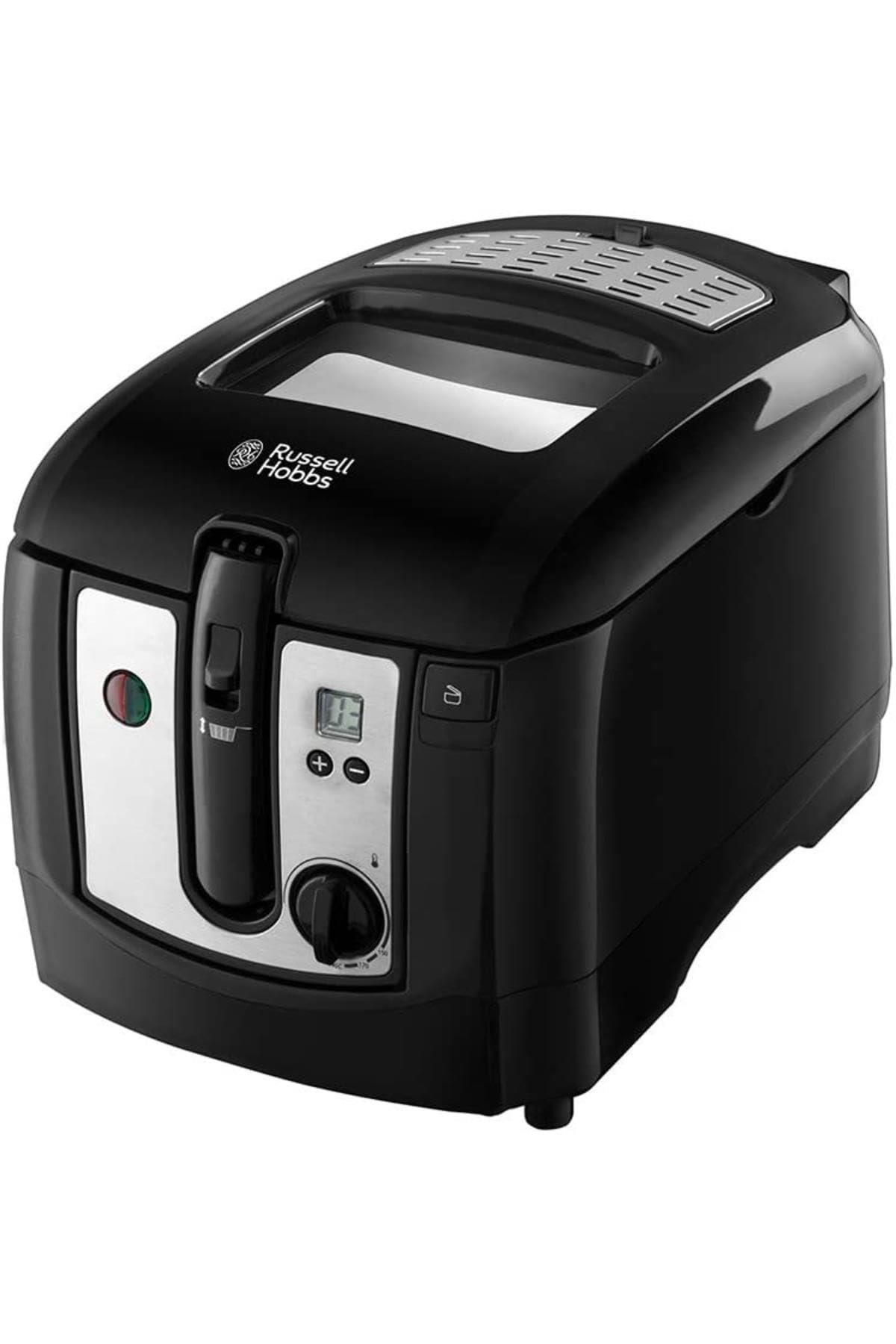 Russell Hobbs Electric Deep Fat Fryer, 3L Capacity/can Cook 1.2kg Food, Digital Timer, Large Observation Window, Non-Stick Coated pan, Adjustable Thermostat, Handle Lift System, 2300W, 24580