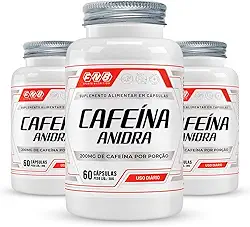 Cafeína Anidra 200mg Kit 3x 60 Cápsulas Cada - FNB Sports - Flora Nativa do Brasil