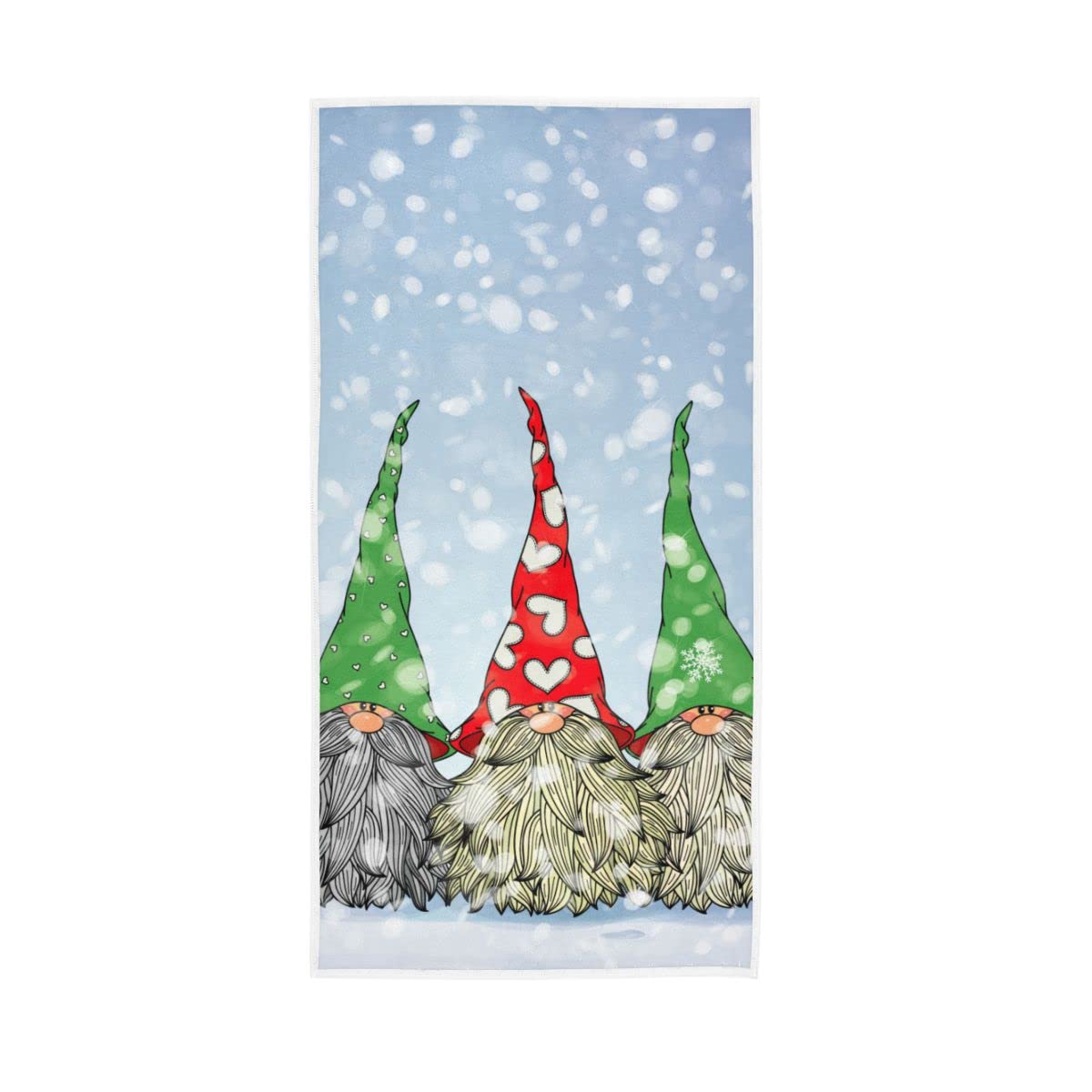 HUYGD Cute Gnomes Cartoon Christmas Soft Large Hand Towels Bath Towel for Bathroom Hotel Gym Spa 30"x15"