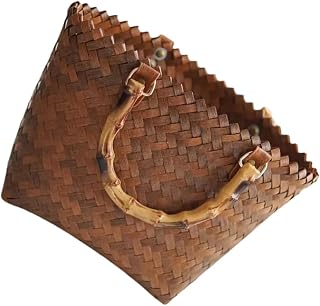 Bolso De Mano Tejido Bandolera De Paja para Mujer Bolsos De Paja para Mujer Bolso De Mano Vintage Manejar Bolsas De Mimbre Bolsa De Paja con Mango De Cesta De Dulces Tejida