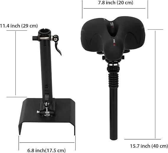 Replacement Seat Cushion for Ninebot E2, Height Adjustable, Black