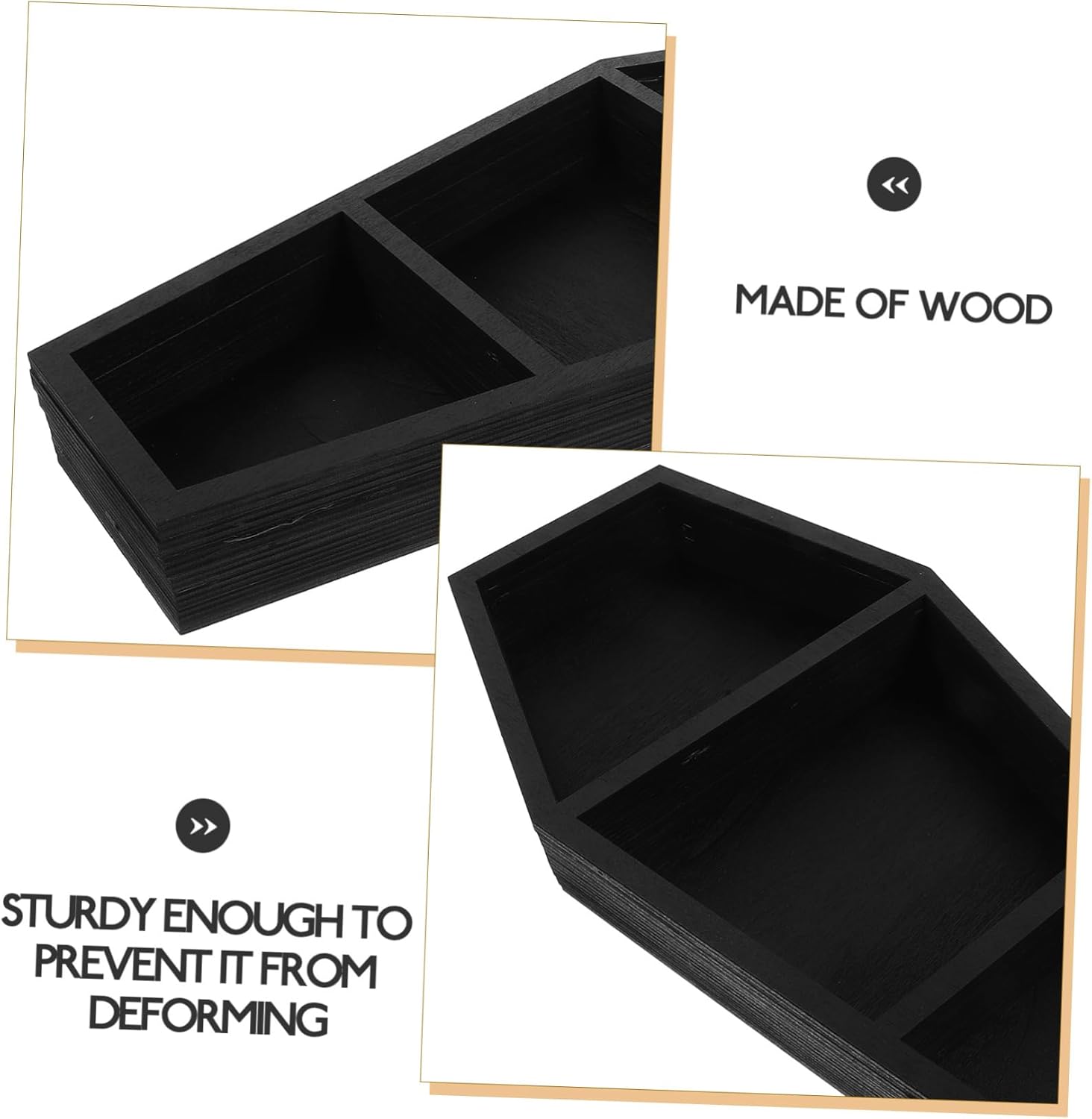ABOOFAN Coffin Shelf Wooden Storage for Spooky Decor Versatile Tabletop Wall Hanging Display Gothic Style Organizer for Halloween Everyday Use