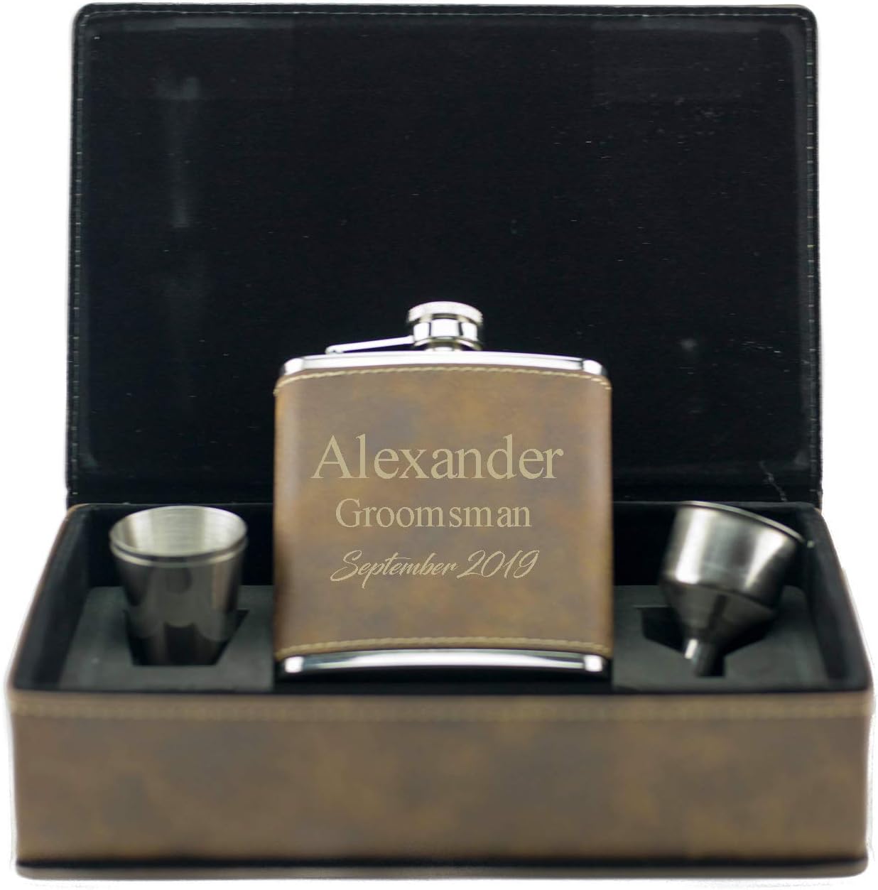 Personalized Flask Set - Stainless Steel - Flask Custom Engraved