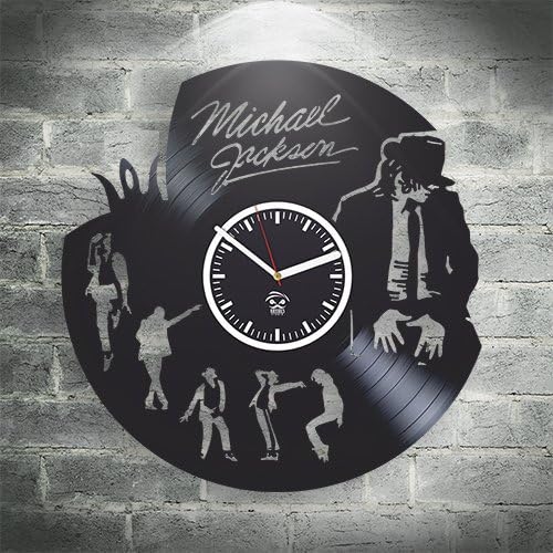 Kovides Reloj de disco de vinilo de 12 pulgadas Michael Pop Music King