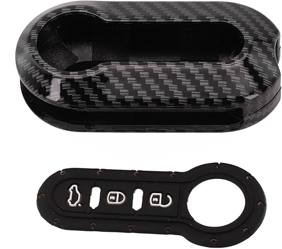 For Abarth Key – Carbon Protective Car Abs Fiber For Doblo Cover for Plus 500 For Ducato Key Cover with Snug Fit Punto Scratch-resistant Black Finish
