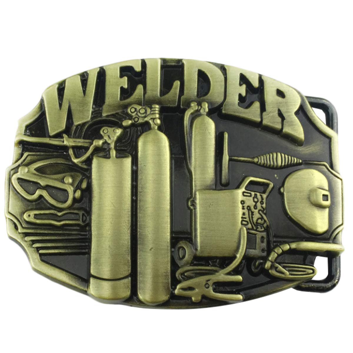 Daisybaby Men's Style 5 Welder Belt Buckle Western Cowboy Rodeo Oval Belt Buckles For Wo