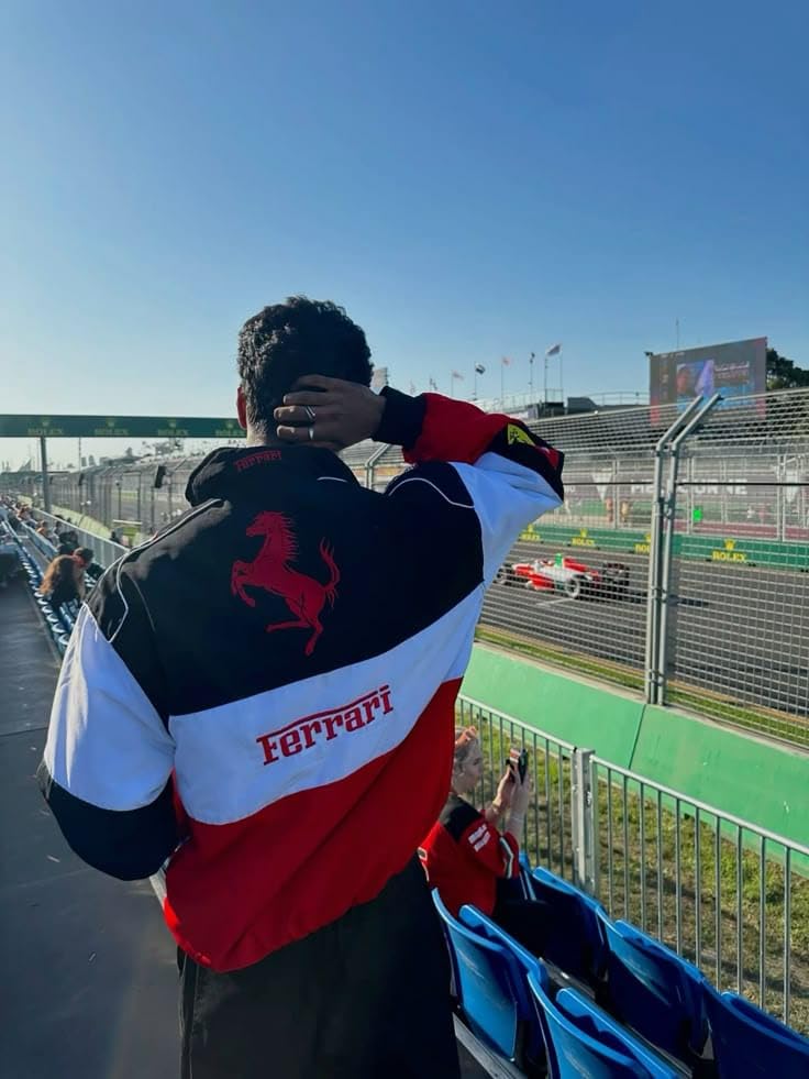 Image of EXOTIX Red & White Racing Jacket Modern Design | Zip-Up Printed Jacket | Men's Party and Daily Wear | Racing Sports jacket for Women | Bomber Polyester