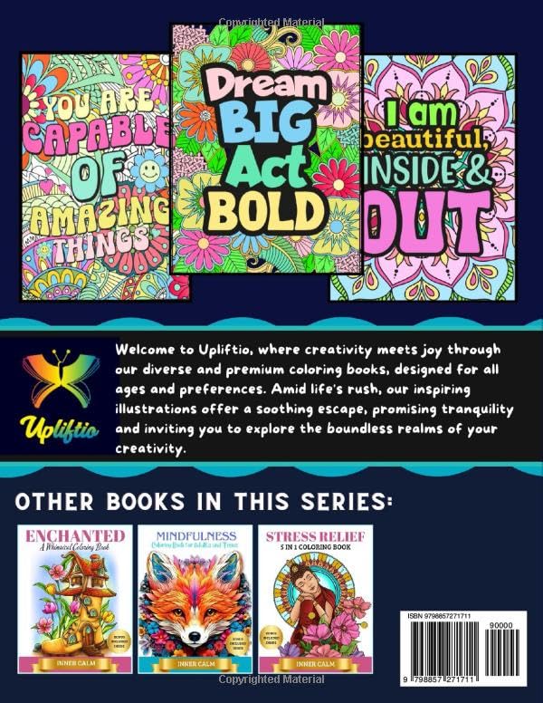 Vista 2 de Inspirational Coloring Book for Adults 55 Motivational Quotes & Patterns to Color - A Variety of Relaxing Positive Affirmations for Adults and Teens