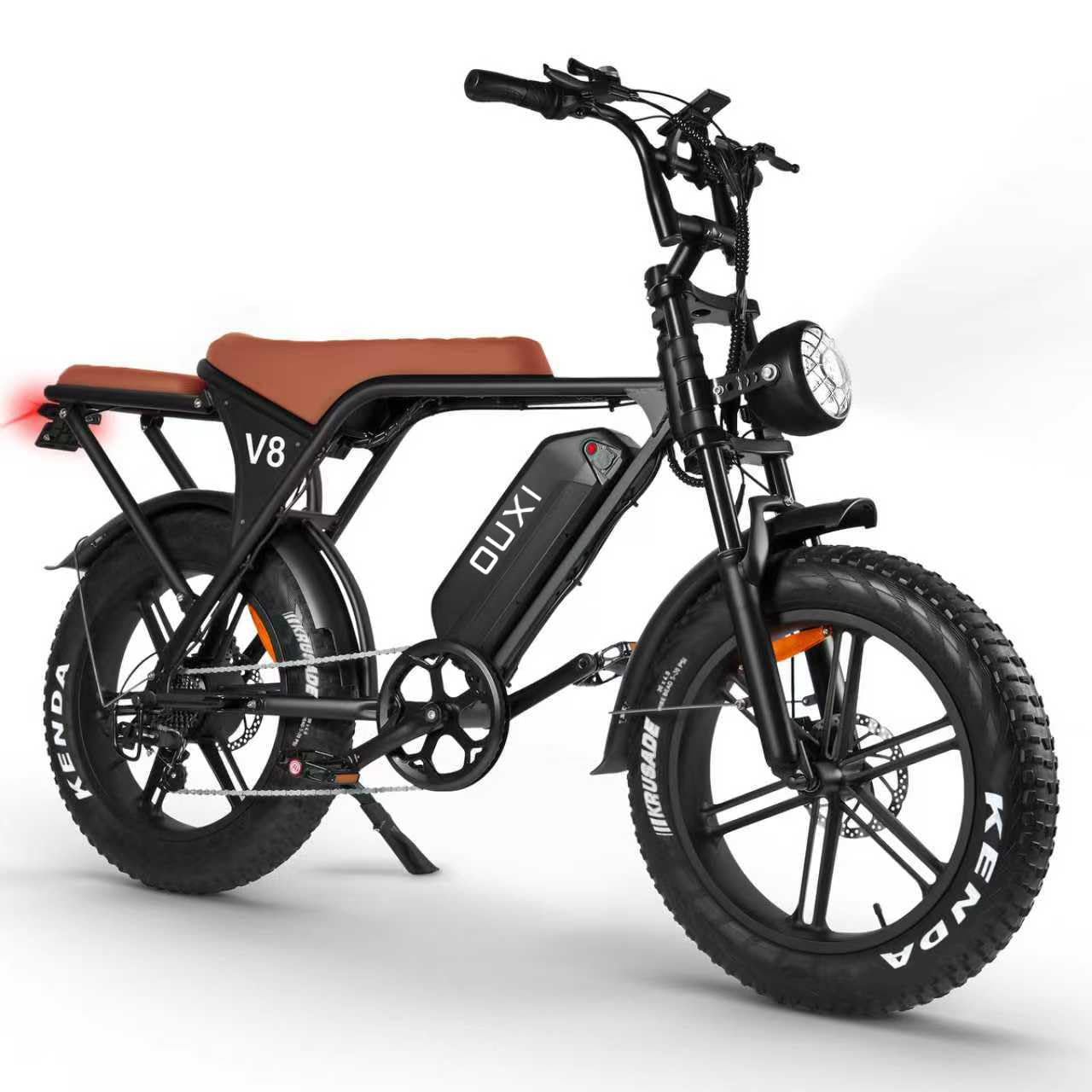 OUXI V8 Electric Bike for Adults, Ebike Moped Style with 1000W Peak Motor 48V 15Ah Removable Battery, Up to 31MPH 20'' Fat Tire E Bike, Dual Disc Brakes All-Terrain E-Bike for Commuting & Off-Road