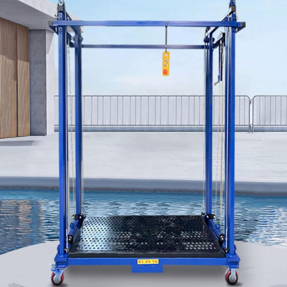 Elektrische Gerüsthebebühne – Langlebige Bauaufzug mit Lenkrollen für Heimdekoration und DIY-Projekte – Stabiler und einfach zu bedienender Hebegerüst