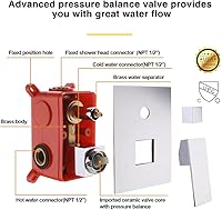 Vista 6 de Grifo de bañera montado en la pared con ducha de mano, grifo de bañera giratorio de 180° de latón macizo con rociador de mano Juego de grifo