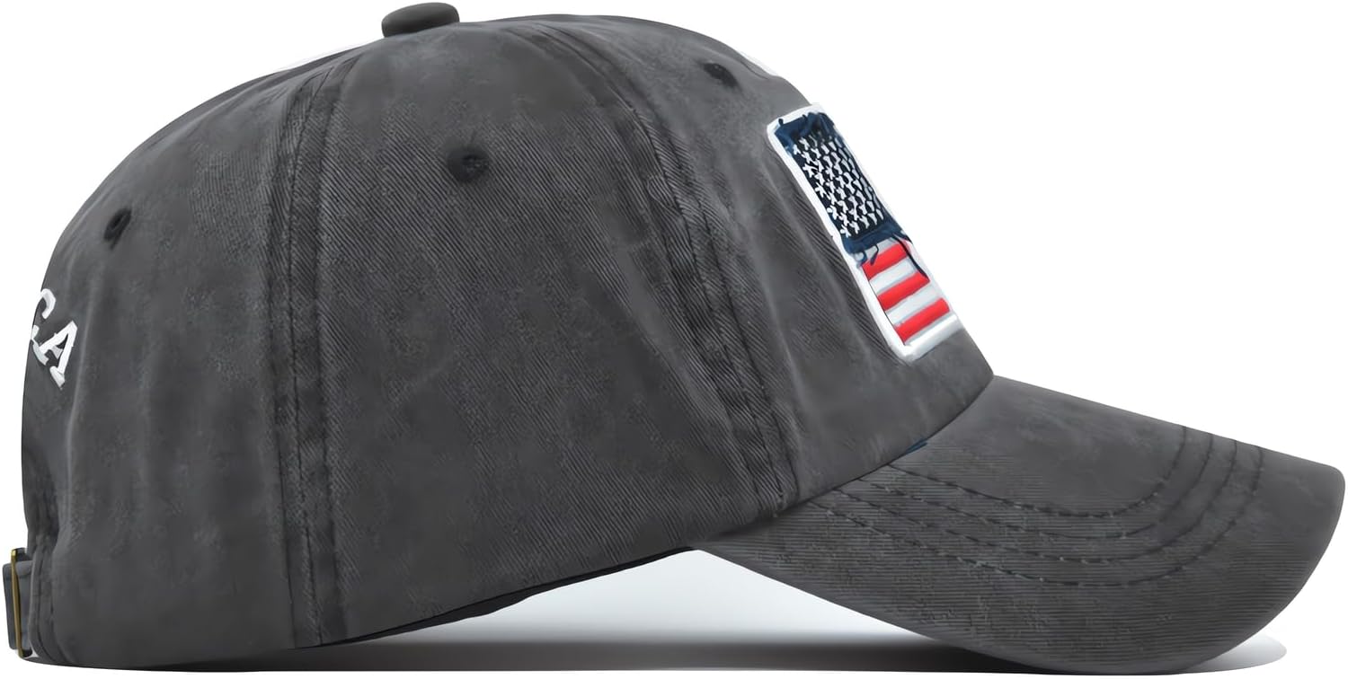 American Flag Baseball Caps Embroiderred USA Flag Patriotic Dad Hat Adjustable Trucker Hats for Men Women - Image 7