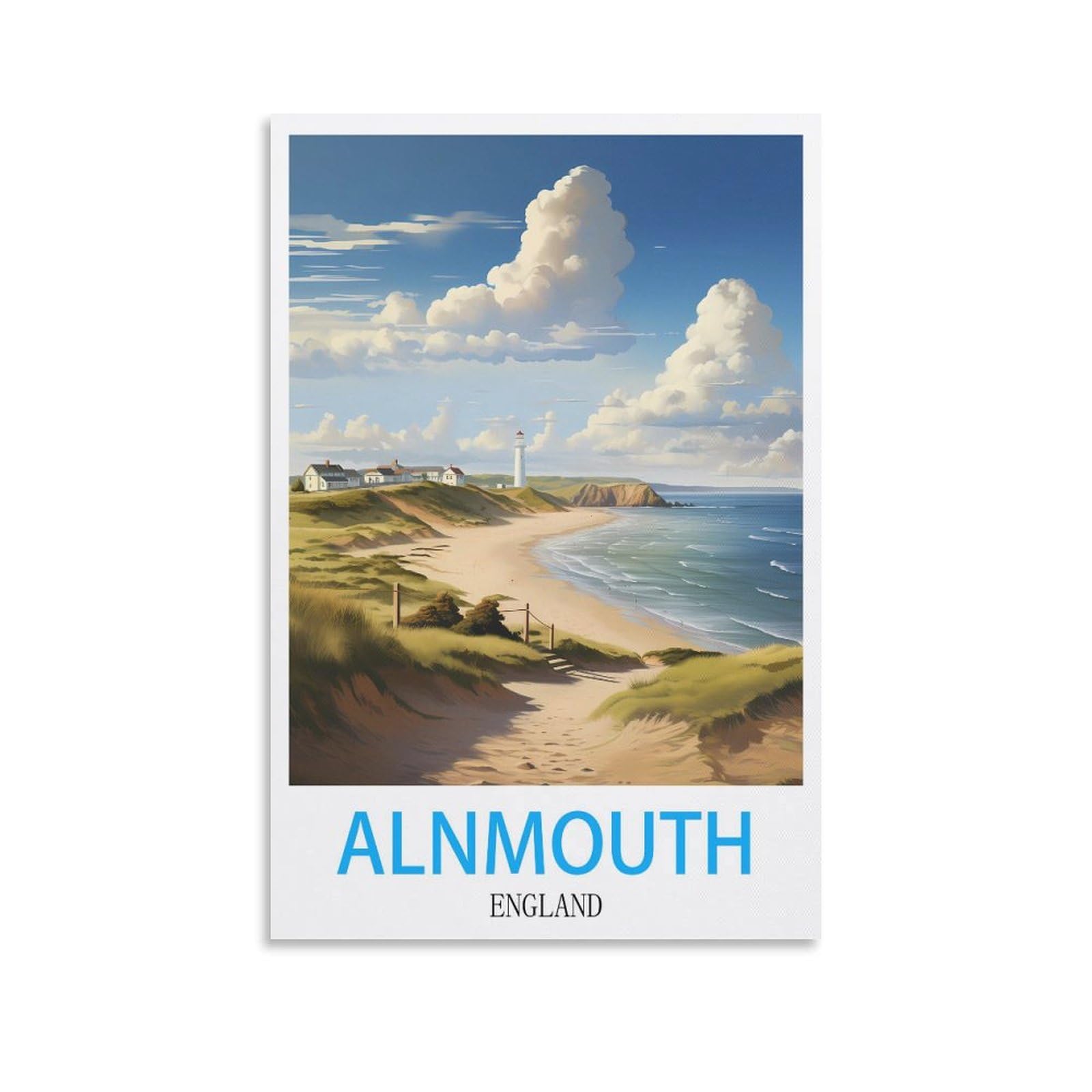 Metal Tin Sign Plaque Poster,Alnmouth England,Personalized Vintage Style Retro Tin Sign Custom Sign for Wall Outdoor, Indoor, Street, Office 15x30cm