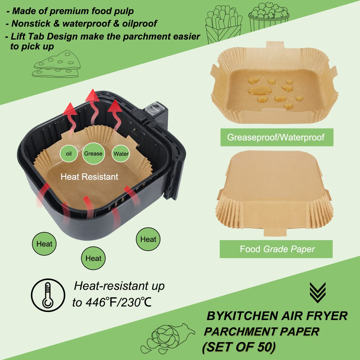 120 Fodere Per Friggitrice Ad Aria | Carta Pergamena Antiaderente | Compatibile Con COSORI, Philips, Tefal, Ninja - Foto 8