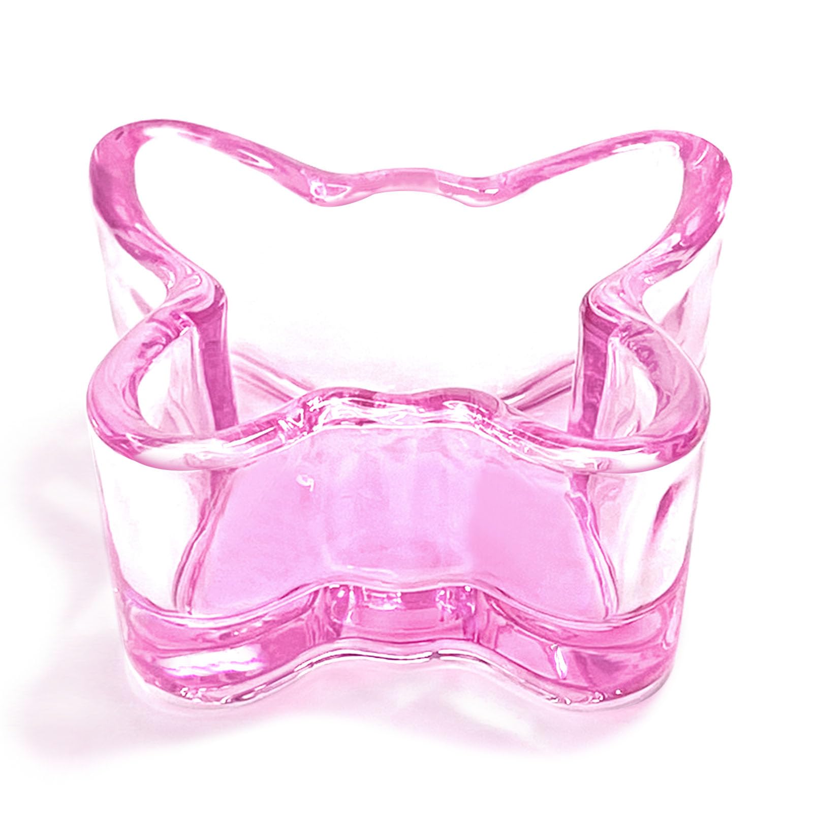 Glass Dappen Dish with Lid for Acrylic Nails Acrylic Liquid Powder Glass Cup Nail Liquid Glassware Bowl (YSHJB017-Pink)