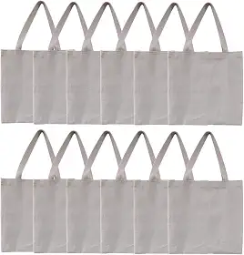 12 Sacolas Ecológicas - Algodão Cru (Ecobag) 35x45cm Alça Translaçado 70cm (largura X Altura)
