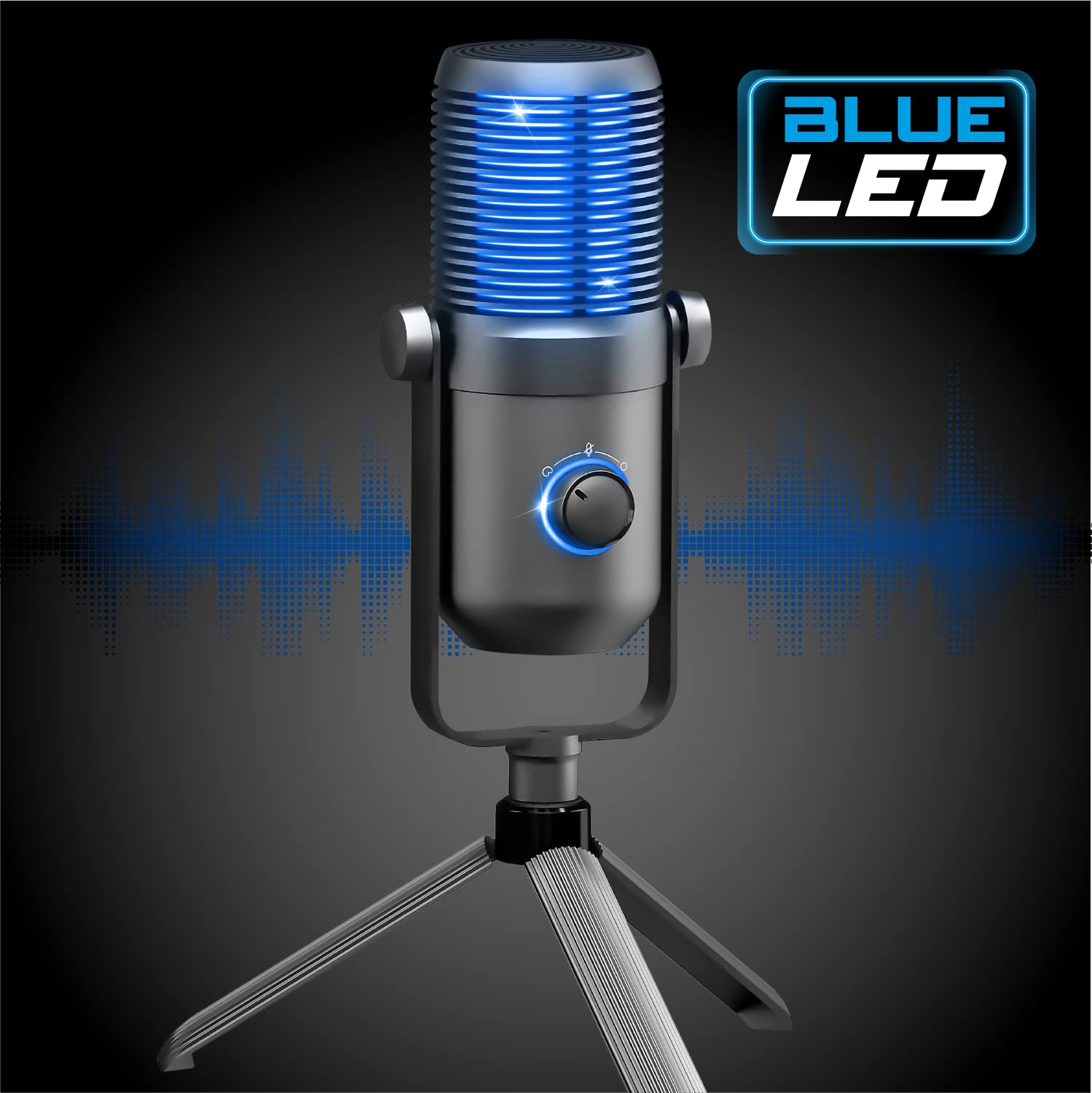 Spirit Of Gamer - EKO 900 - Micro Gaming USB à Double Condensateur avec Trépied Antidérapant - Microphone Idéal pour Enregistrement de la Voix, Streaming, Podcast et ASMR - Compatible PC et Mac