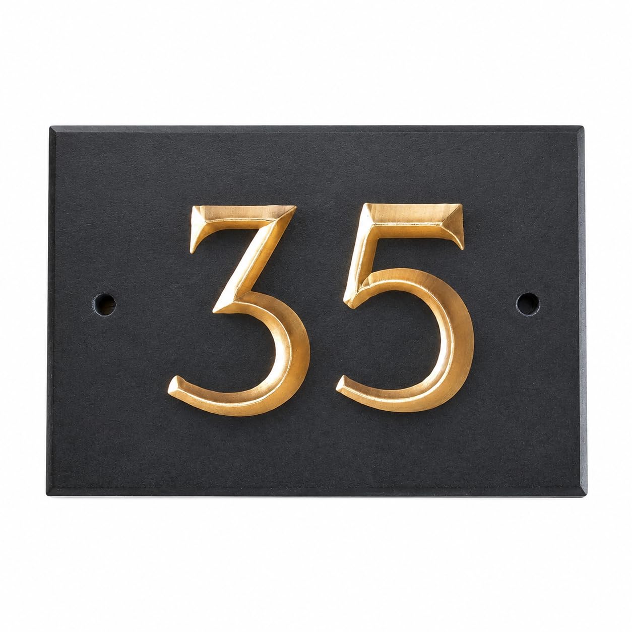 Personalised Engraved Slate House Number Plaque 14 x 9 cm – Smooth Natural Slate Sign with Gold or Silver Infill – Black or Green Slate – Custom Door Number Plaque for Home & Garden