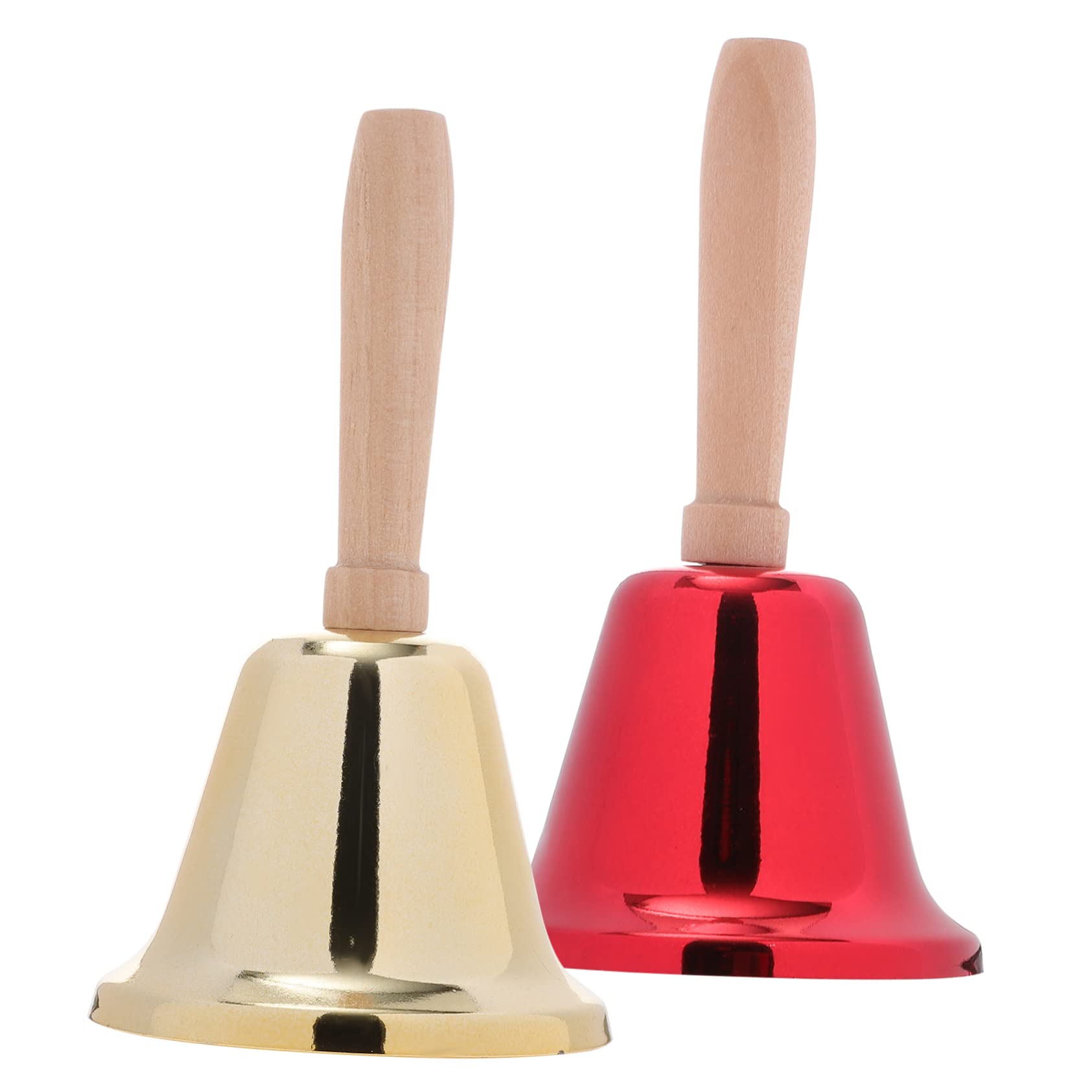 ibasenice 2Pcs Handheld Metal Rattle Bell with Handle Loud Call Bell for Restaurant Service Camping and Holiday Decorations Unique Creative Design