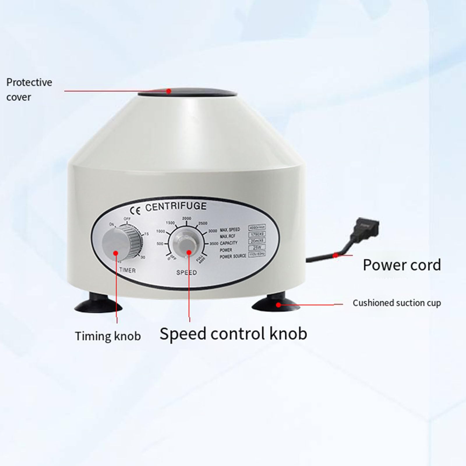 Centrífuga de sobremesa para plasma PRP PRF de 4000 RPM Equipo de separación de laboratorio Máquina médica eléctrica de laboratorio Consumibles