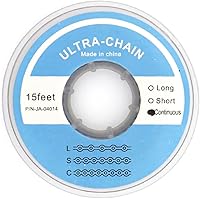 Vista 31 de Cadenas de potencia de goma elástica de ortodoncia dental de 15 pies largas/cerradas/cortas (largas, negras)
