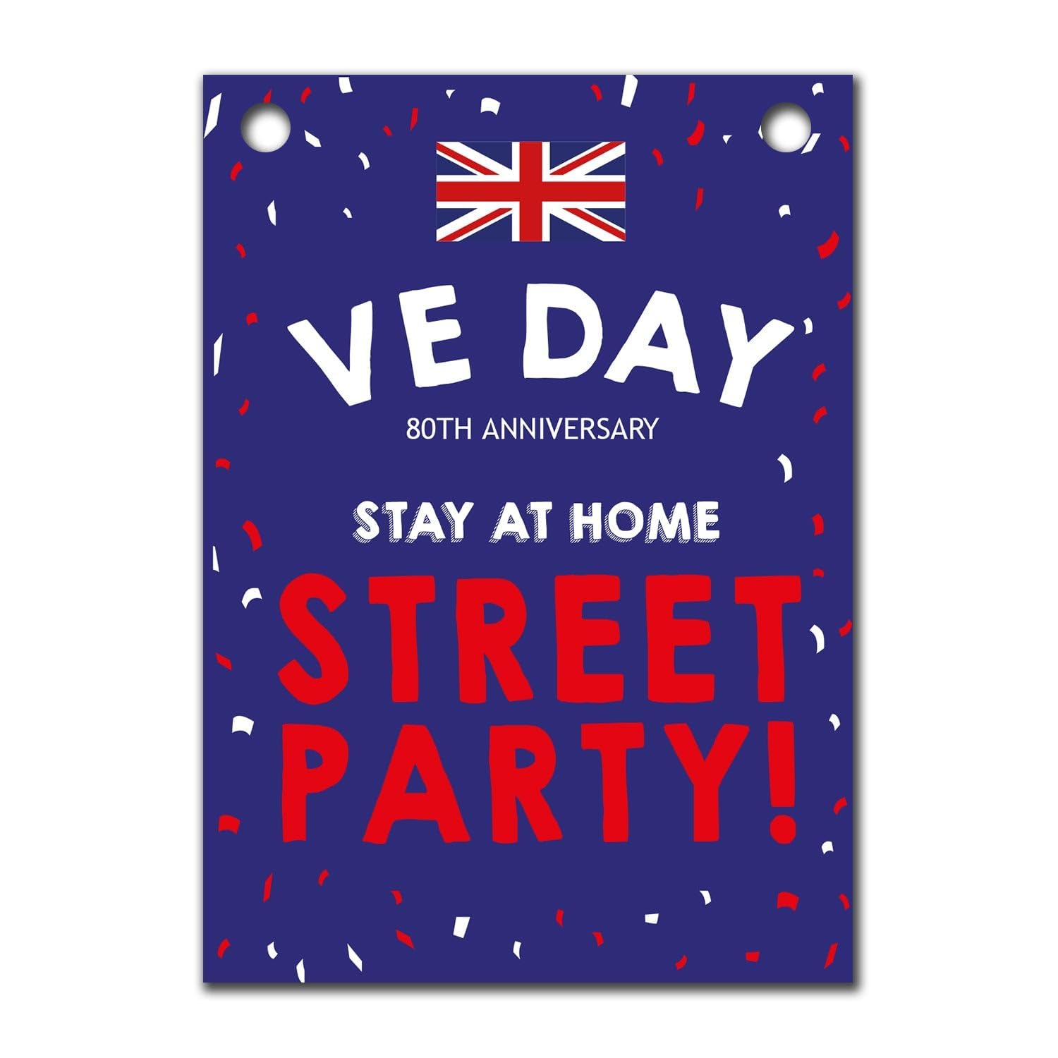 VE Day 80th Anniversary Party Bunting – Special Edition – 1945–2025 Commemorative Banner for Street Parties, Remembrance Events, Indoor & Outdoor Décor, 10000 Pcs (Design 2, 6m)