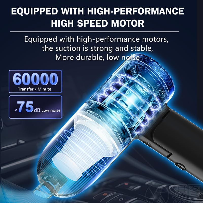 Miniatura 5 de Aspiradora inalámbrica de mano para coche (negro)