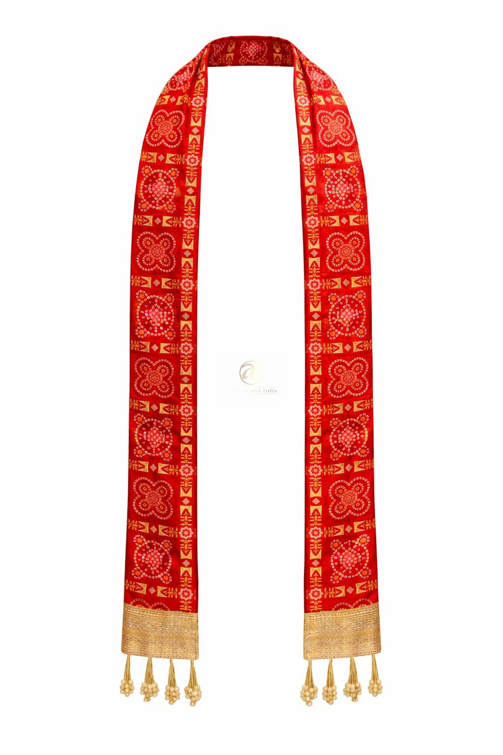 arrakasta crafts Welcome Dupatta For Barati Swagat Set Of 2/5/ 8/10 Gota Patti Bandhej Patola Swagat Patka, Fabric Stole Garland For Wedding Barat, Milni-picture-46