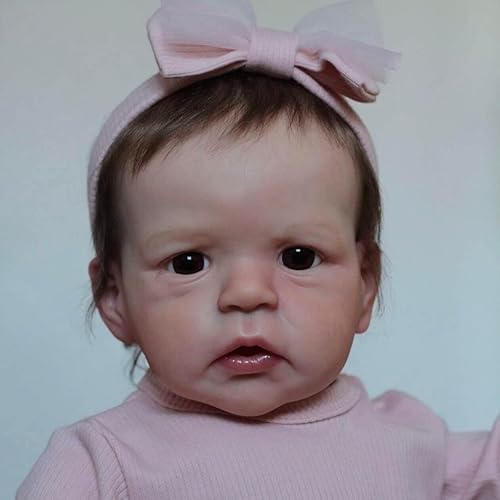 Miniatura 4 de cosheng Reborn Toddler Girl - Muñecas de bebé realistas de 24 pulgadas, muñeca Reborn de silicona suave con venas realistas para niños a partir de 3