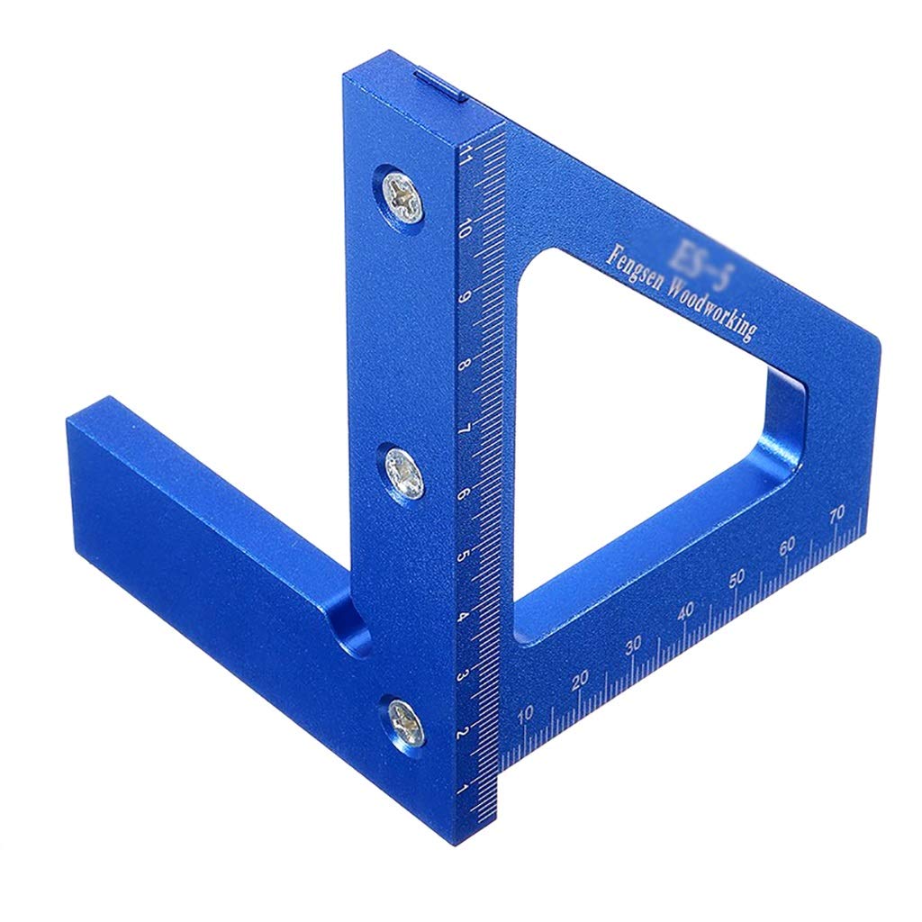 Multi-Purpose Stainless Steel Woodworking Scribe 45-Degree Angle Ruler Woodworking Ruler Triangle Square T and Tri protractor