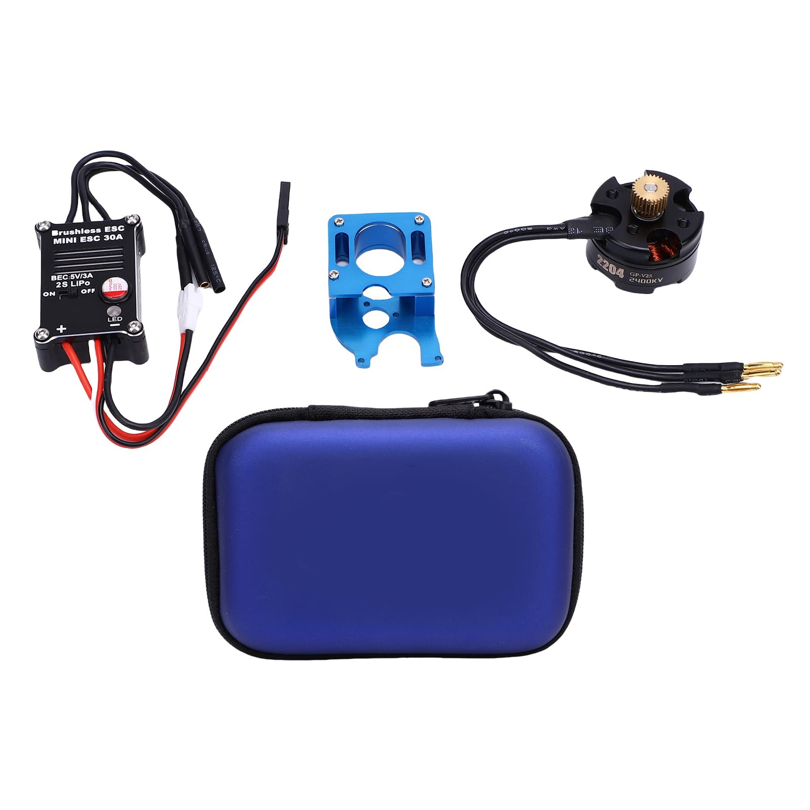 BRRNOO Zestaw RC Motor ESC Kompatybilny z SCX24 1 24, 30A Bezszczotkowy