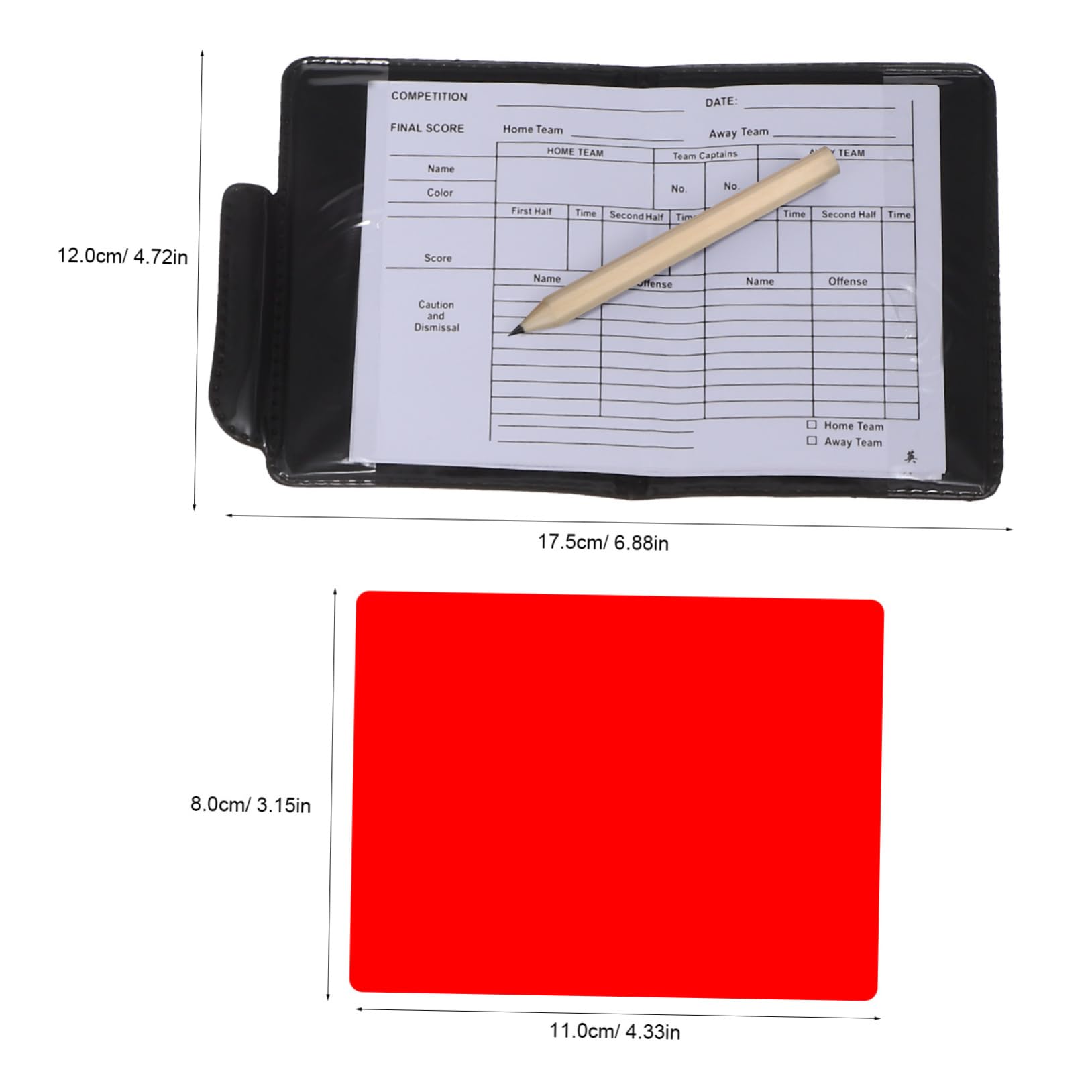 NAMOARLY Sports Referee Kit Red Yellow Cards Whistle Score Sheet Wallet Pencil Game Management Tools