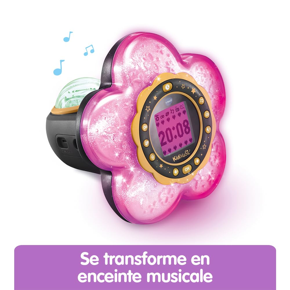 VTech KidiMagic Galaxy Light Violet Radio Réveil Enfant 9 en 1 Effets Lumineux Projection Aurores Boréales Plafond Enceinte Jeux Cadeau 6-12 Ans Français