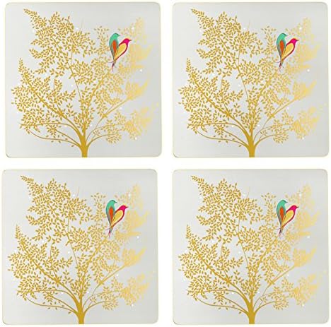 Sara Miller London for Portmeirion Chelsea Collection Square Placemats Set of 4 Light Grey