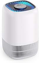 Air Purifiers for Home with H13 True HEPA Filter Up to 1076 Ft² for Pet Hair, Odors, Pollen, Smoke, Compact Air Cleaner with 3 Speeds, Timer, Aroma Quiet 360°Intake Filter, White
