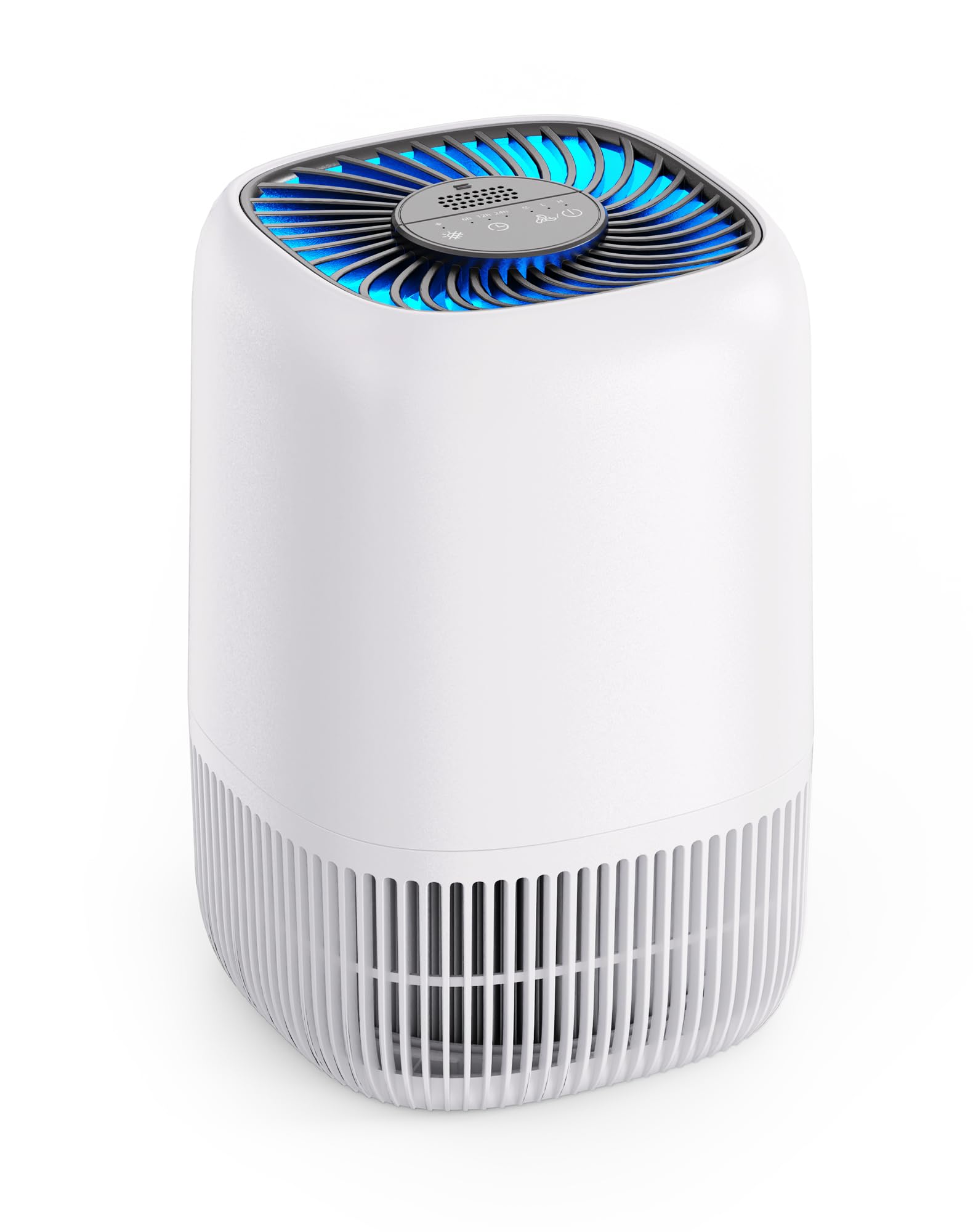 Air Purifiers for Home with H13 True HEPA Filter Up to 1076 Ft² for Pet Hair, Odors, Pollen, Smoke, Compact Air Cleaner with 3 Speeds, Timer, Aroma Quiet 360°Intake Filter, White