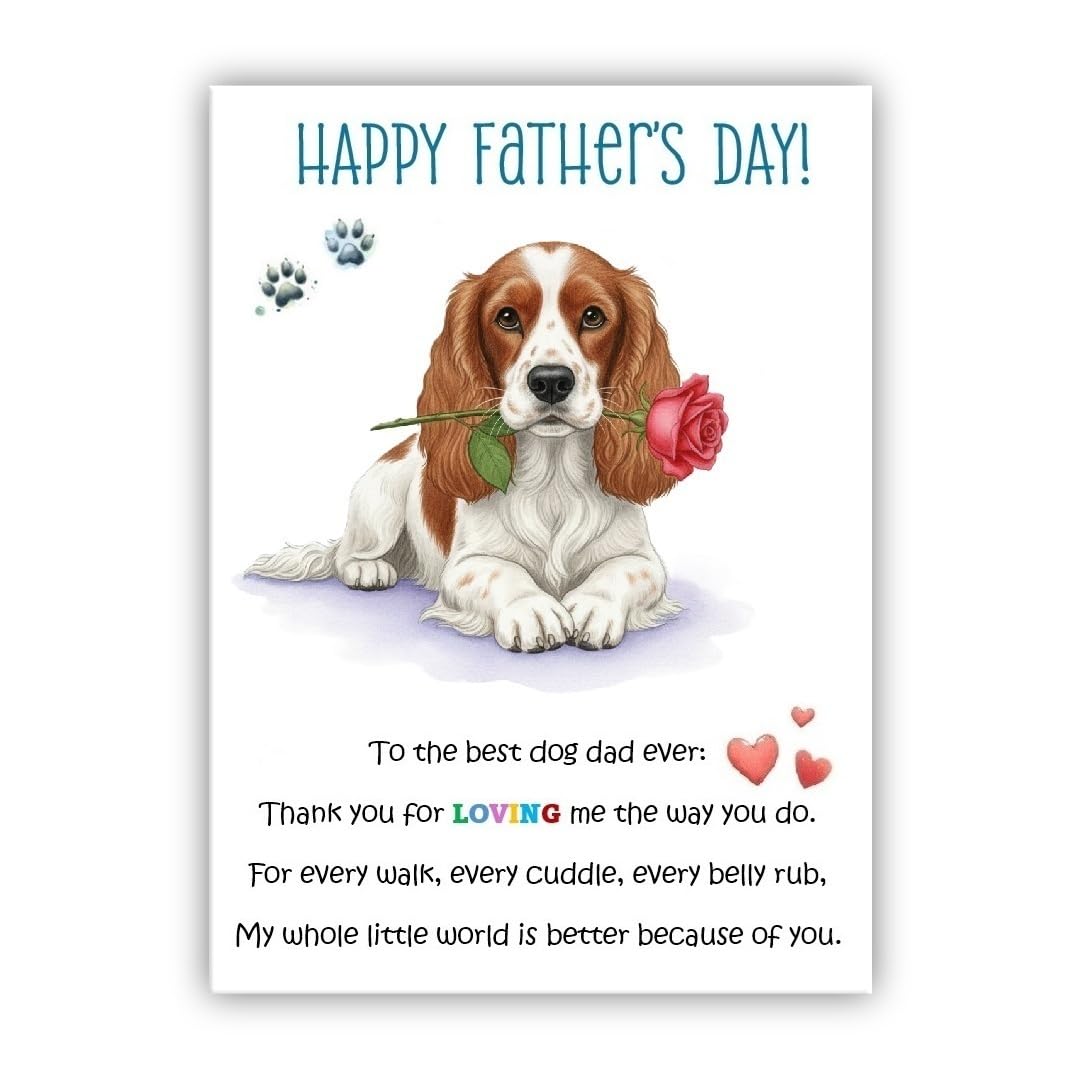 Father’s Day Card From the Dog. Multiple Breeds Available. Cute Fathers Day Pet Card. To The Best Dog Dad Ever (• King Charles Dog)