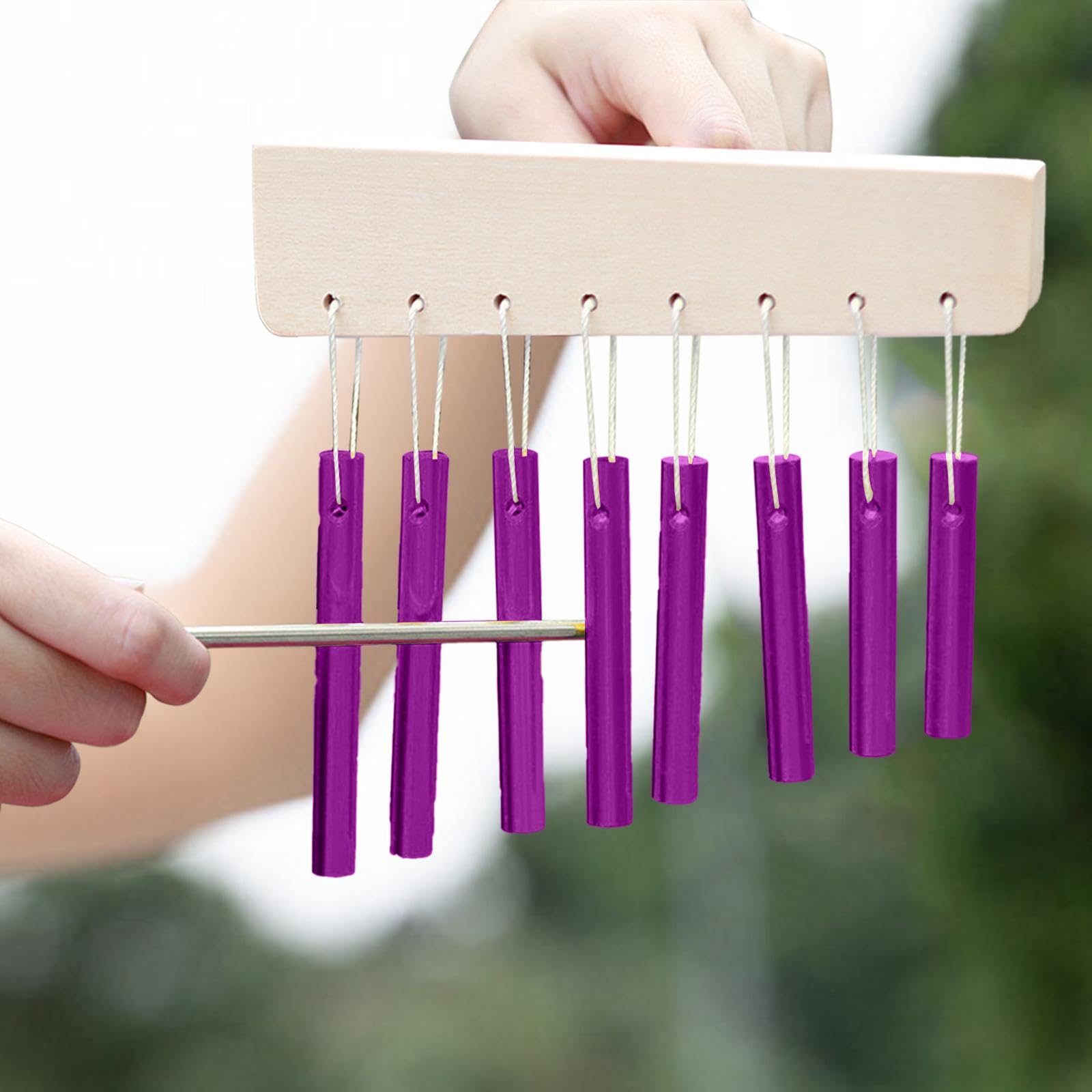Carillon à Main Percussion Musicale Chime à Instrument En Bois et Aluminium Facile à Jouer pour Amateurs Adapté Aux Enfants Adultes Initiation, Violet