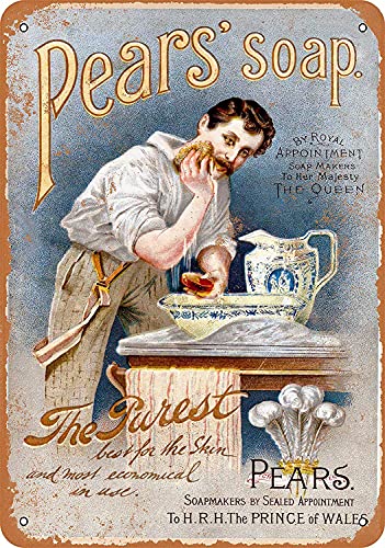 Saraheve 1888 Pear's Soap Metal Tin Sign 12 X 8 Inches Retro Vintage Decor