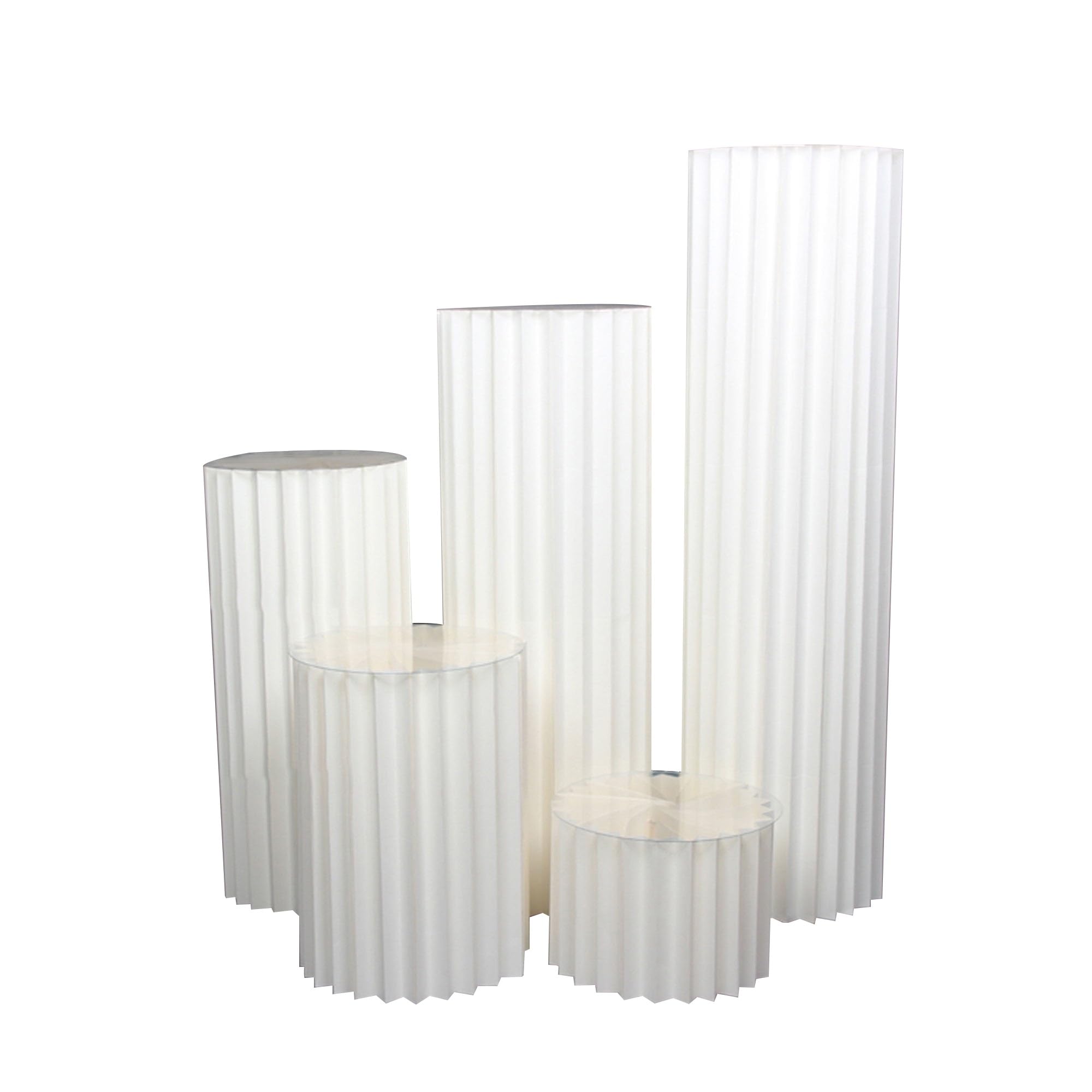 YTBHSHXZ plinth， 5 Pcs for Party, Cylinder Pedestal Stands for Parties Flower Stand, Paper Roman Pillar(A)