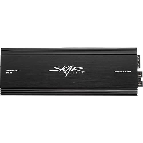 Skar Audio RP-2000.1D Monoblock Class D MOSFET Amplifier with Remote Subwoofer Level Control, 2000W