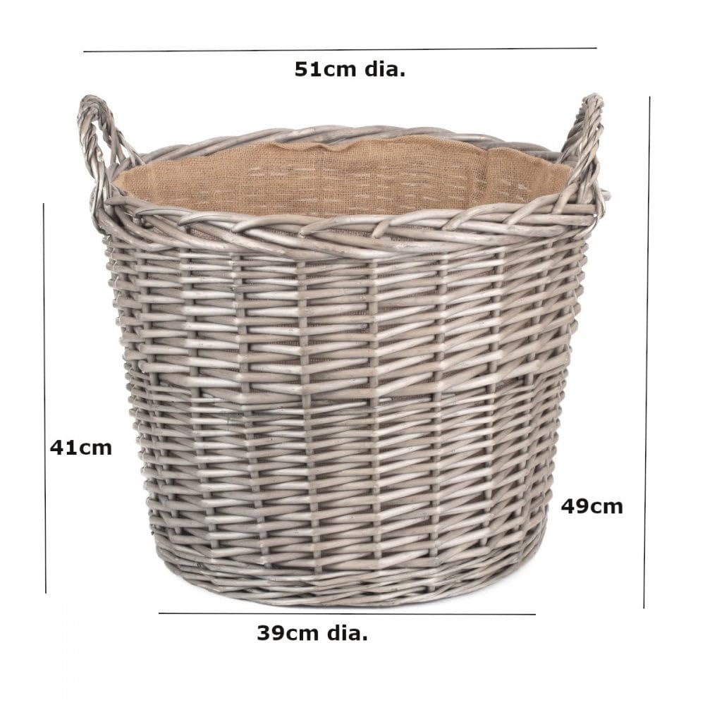 Red Hamper Bardzo duże antyczne wykończenie z drewna plecione kosze z drewna, wysokość 41 cm x szerokość x głębokość 51 cm